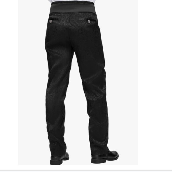 Spooktacular Creations Men Dark Gothic Pants | NWOT | Brocade & Silver Buttons - Picture 2 of 11